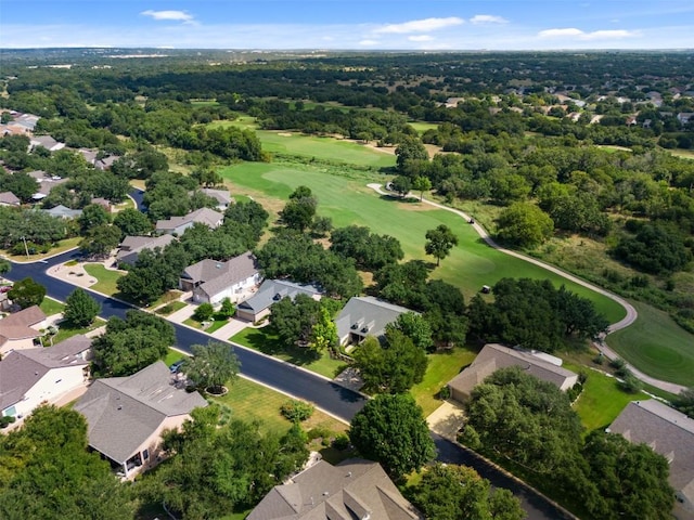 bird's eye view with a residential view and view of golf course