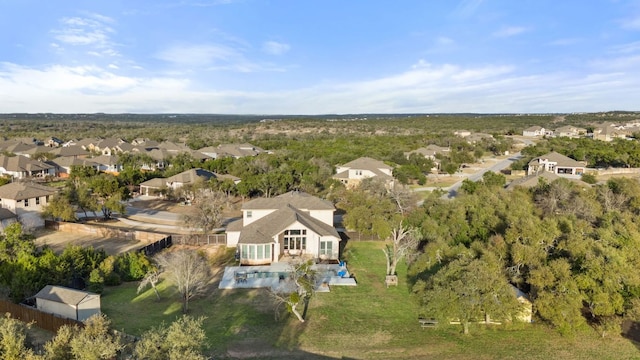 aerial view featuring a residential view