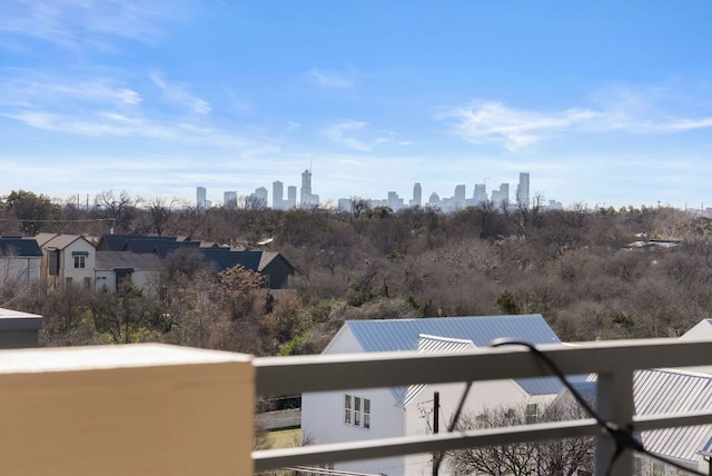 balcony with a view of city