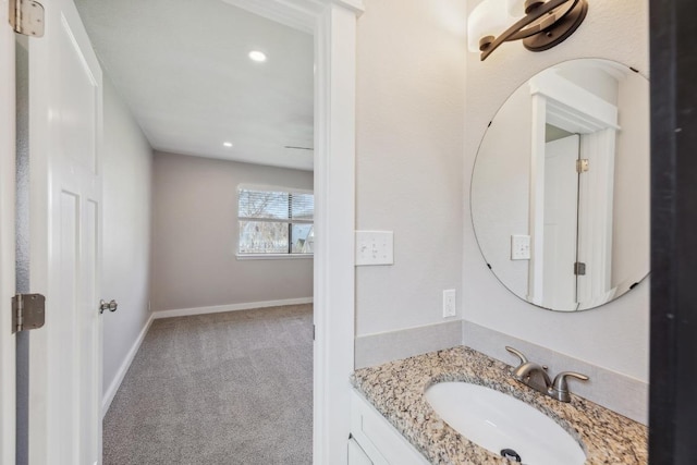12810 Irongate Ave, Austin, TX 78727 - bathroom with vanity and recessed lighting