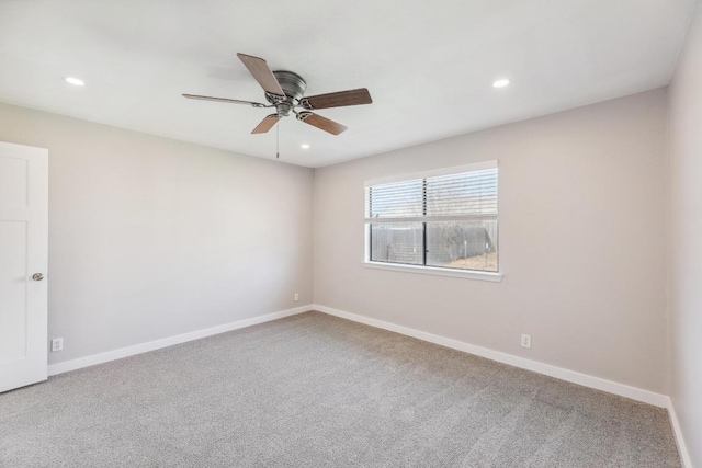 12810 Irongate Ave, Austin, TX 78727 - carpeted empty room featuring a ceiling fan and recessed lighting