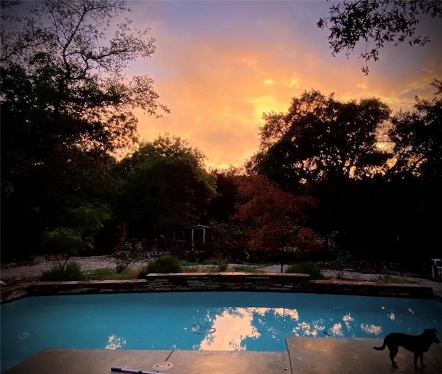 210 Amandas Way, Leander, TX 78641 - pool at dusk with an outdoor pool