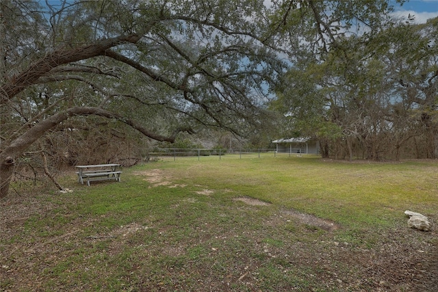 view of yard featuring fence