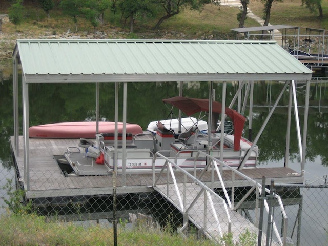 view of dock area