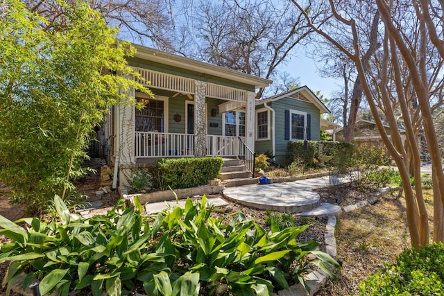 exterior space with covered porch