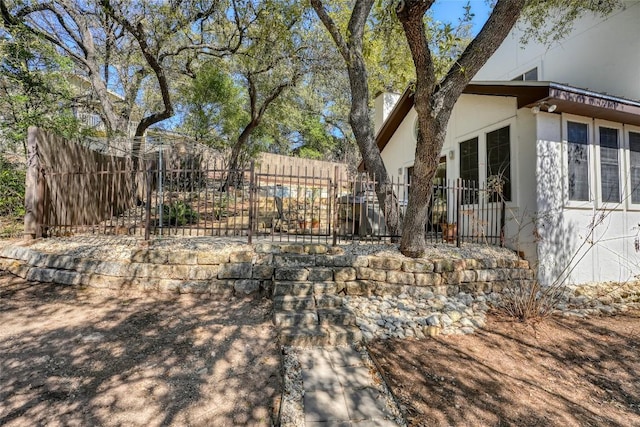 view of yard with fence