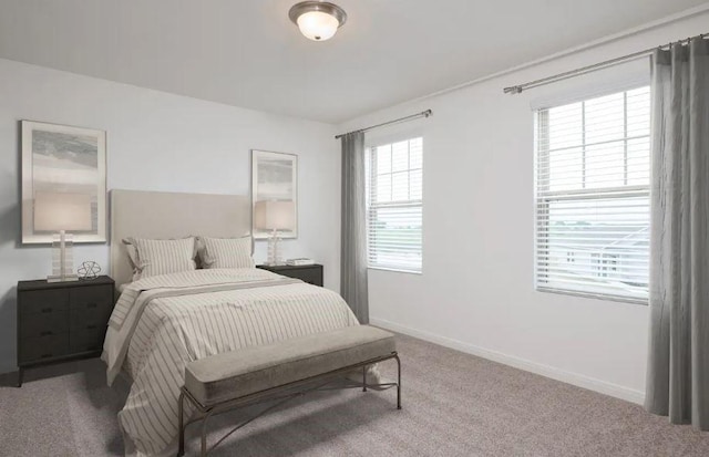 carpeted bedroom with baseboards