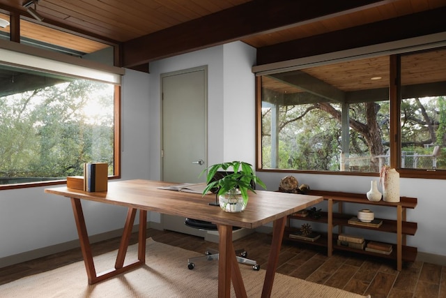 1400 Mount Larson Rd, Austin, TX 78746 - sunroom / solarium with beamed ceiling and plenty of natural light