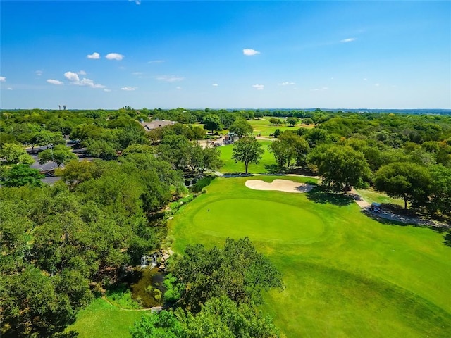 drone / aerial view featuring golf course view
