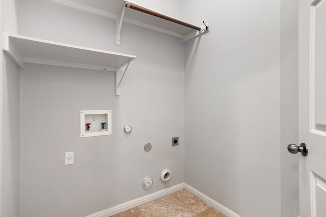 1601 Forest St, Georgetown, TX 78626 - laundry area with gas dryer hookup, washer hookup, hookup for an electric dryer, and baseboards