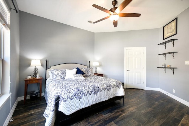 9512 Palmbrook Dr, Austin, TX 78717 - bedroom featuring wood finished floors, baseboards, and ceiling fan