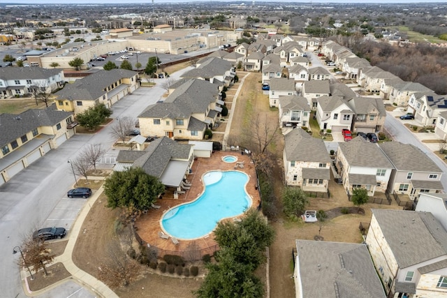 aerial view featuring a residential view