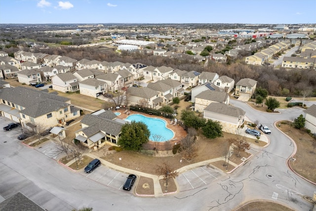 aerial view with a residential view