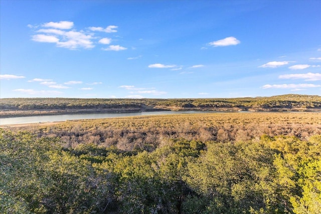 view of landscape with a water view