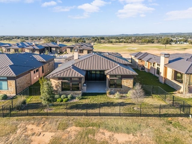 bird's eye view with a residential view