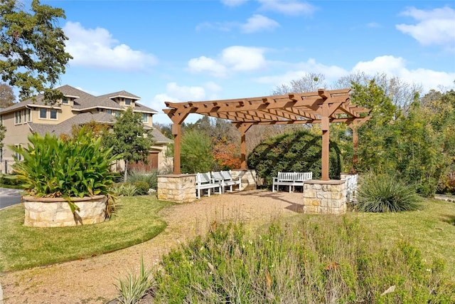 view of home's community featuring a pergola