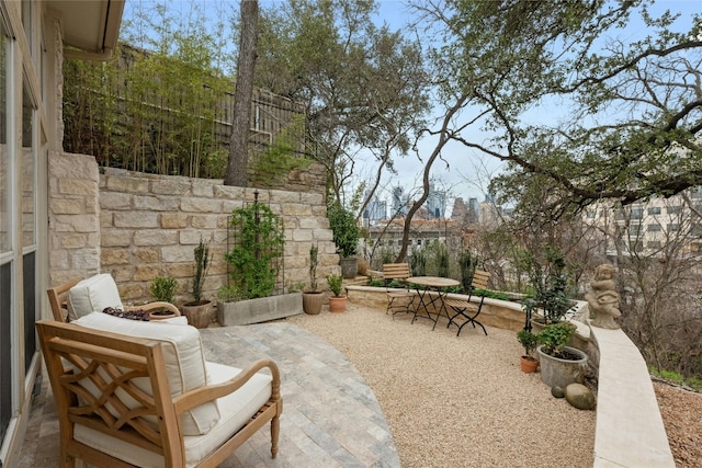 view of patio with fence