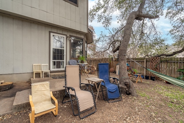 view of patio with a fenced backyard