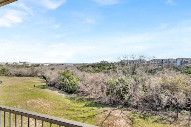 view of yard featuring fence