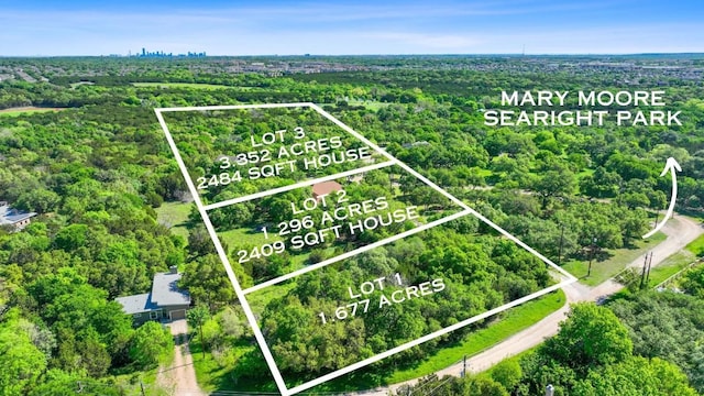 10221 David Moore Dr Unit 1 & 2, Austin, TX 78748 - drone / aerial view with a wooded view