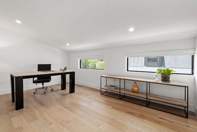 1706 Goodrich Ave Unit A, Austin, TX 78704 - office with light wood finished floors and recessed lighting