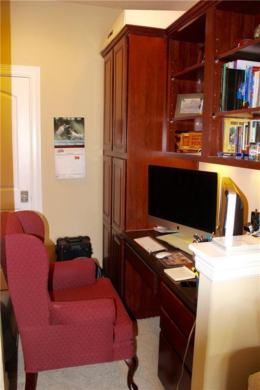 view of carpeted home office