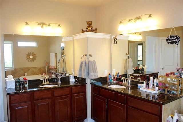 bathroom with a bathtub and vanity