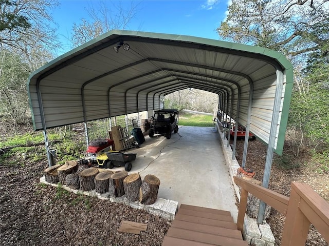 view of vehicle parking featuring a carport