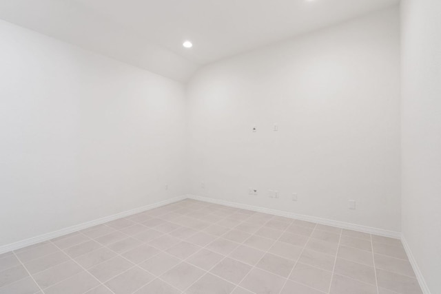 1832 Camay St, Leander, TX 78641 - empty room featuring recessed lighting, vaulted ceiling, and light tile patterned floors