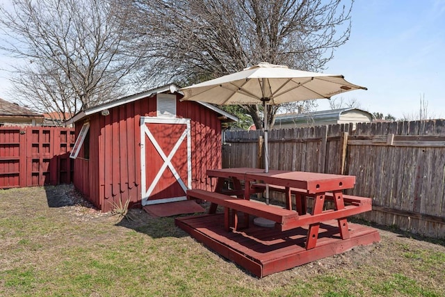 103 Ryan Cv, Hutto, TX 78634 - view of shed featuring a fenced backyard