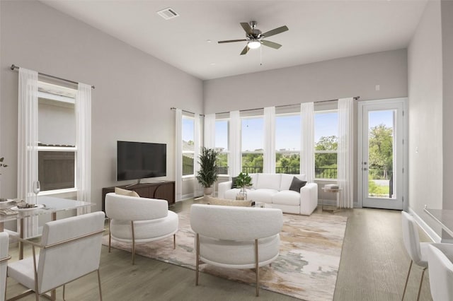 600 C-Bar Ranch Trl, Cedar Park, TX 78613 - living room featuring light wood finished floors and a ceiling fan