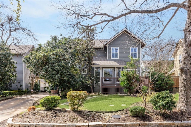3816 Ridgelea Dr Unit A, Austin, TX 78731 - view of front of property featuring a deck, a front yard, and driveway