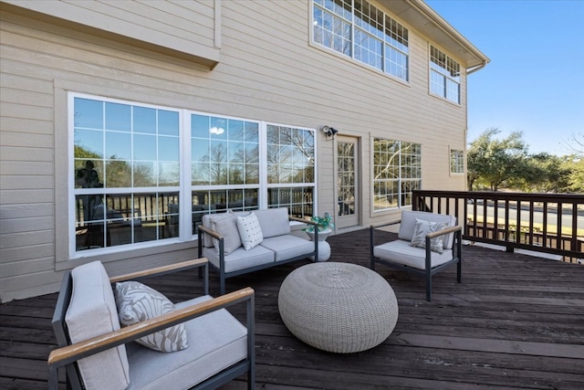 deck with an outdoor living space