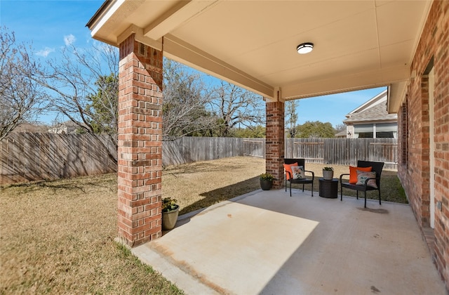 view of patio / terrace featuring a fenced backyard