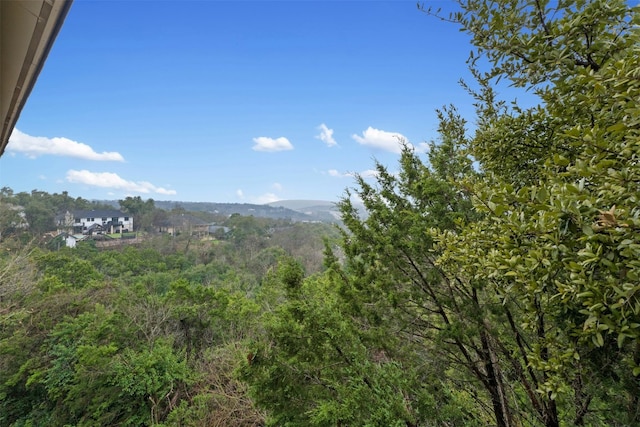 property view of mountains with a forest view