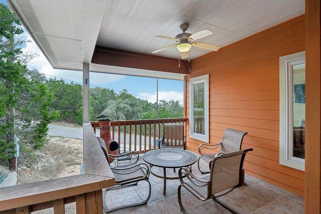 1024 Summit Blf, Canyon Lake, TX 78133 - wooden deck with ceiling fan