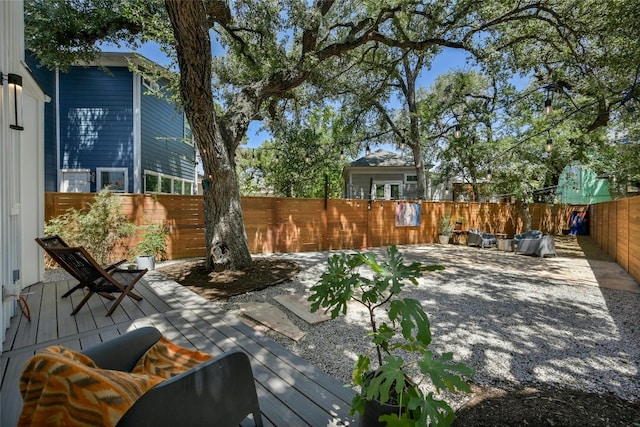 exterior space with a fenced backyard