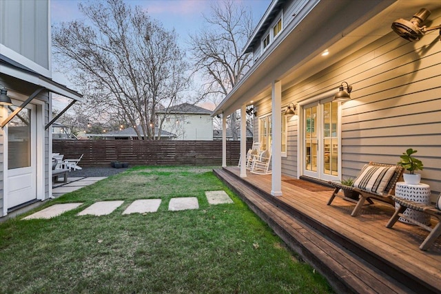 view of yard featuring fence