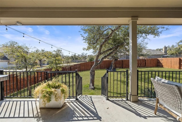 view of patio / terrace featuring a fenced backyard