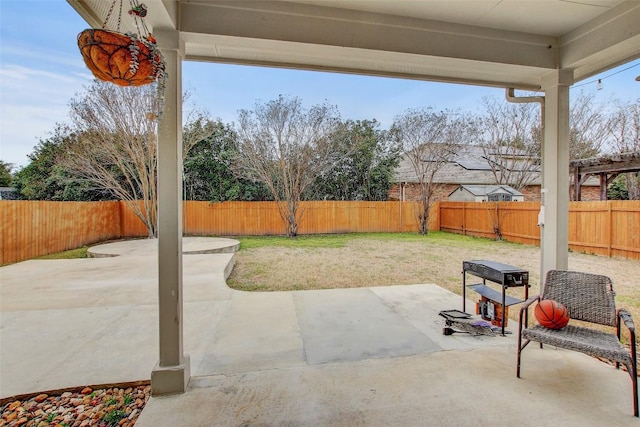 view of patio / terrace featuring a fenced backyard