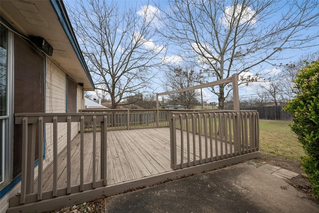 deck featuring fence