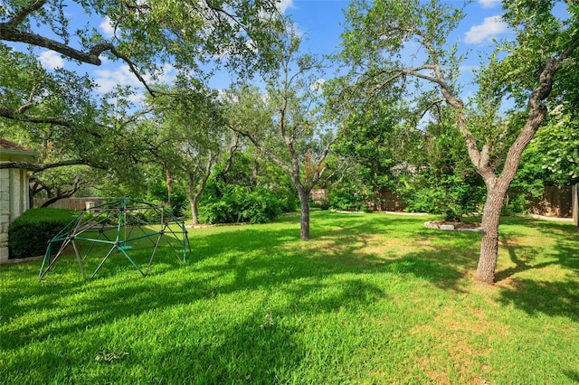 view of yard featuring fence