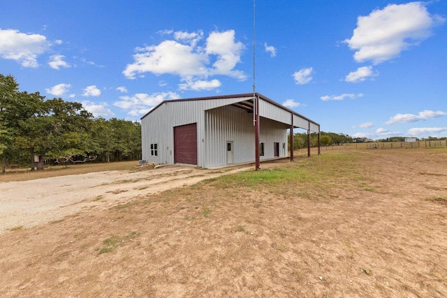 view of pole building