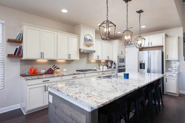 13825 Chester Knl, San Antonio, TX 78253 - kitchen featuring visible vents, appliances with stainless steel finishes, white cabinets, and a sink