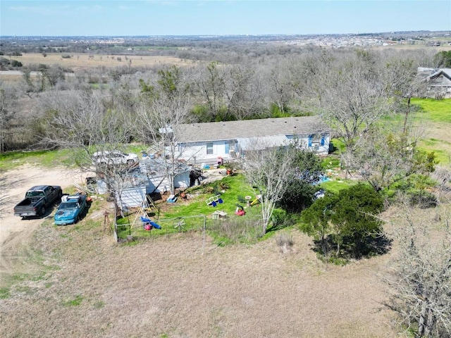 aerial view with a rural view