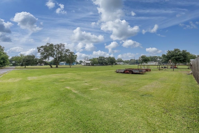 view of yard with fence