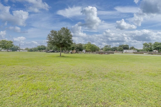 view of yard with a rural view