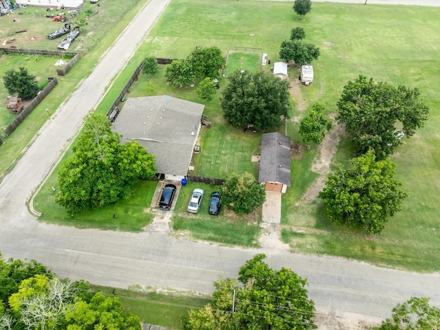 drone / aerial view with a rural view