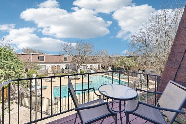 balcony with a patio area