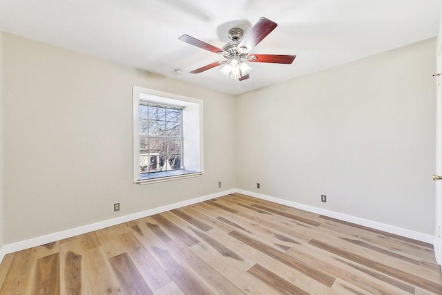 7801 Shoal Creek Blvd Unit 224, Austin, TX 78757 - empty room with baseboards, a ceiling fan, and light wood-style flooring